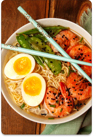 Bowl of soup with noodles