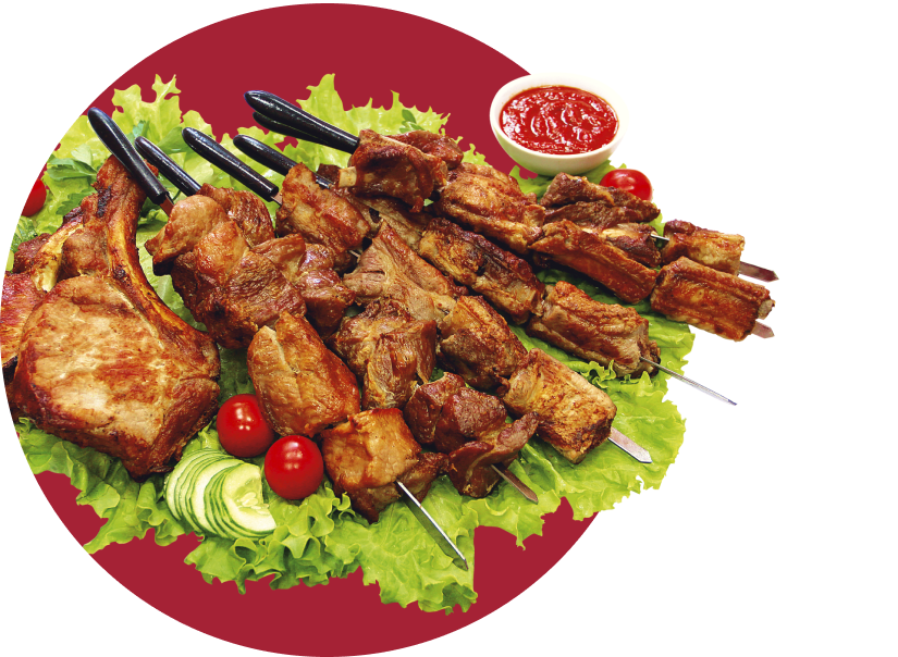 Grilled meat plate