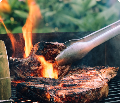 Meat on the grill
